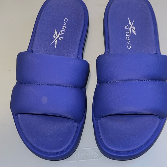 Reebok Cardi B Royal Blue Slides - Picture 1 of 7